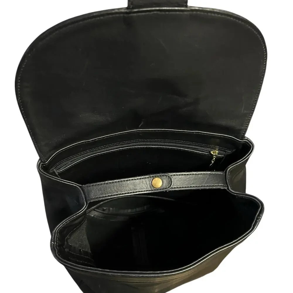 Vintage 1994 Coach Black Leather SoHo Bac Sac Backpack 4134 Made in USA w/ Card - Picture 4 of 12